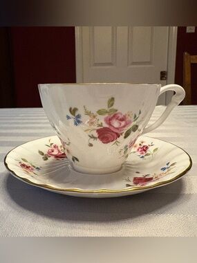 Queen Anne Rose Teacup and Saucer Set